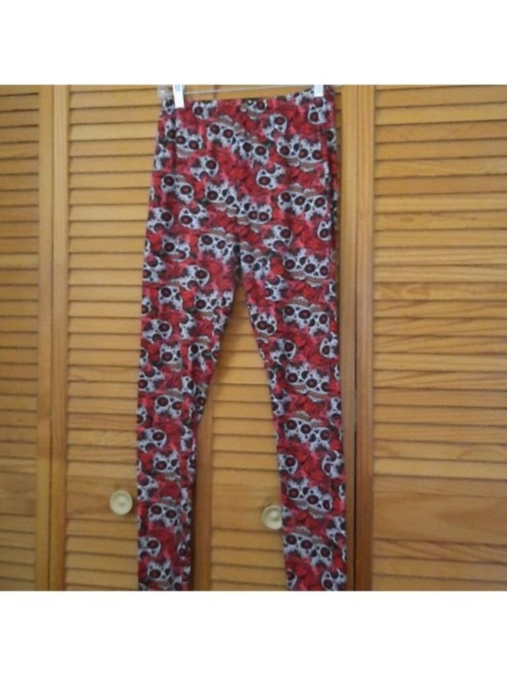 Legging Army Red Black Sugar Skull Halloween Gothic Creepy Cute Leggings PS14-20